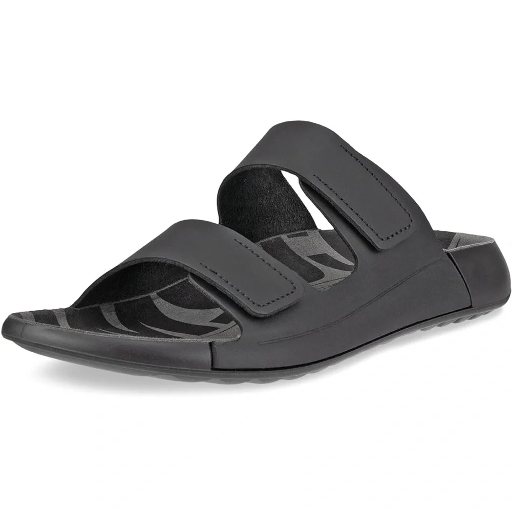Ecco Women’s Cozmo Two Band Slide Sandal‎ in Black Size 9-9.5